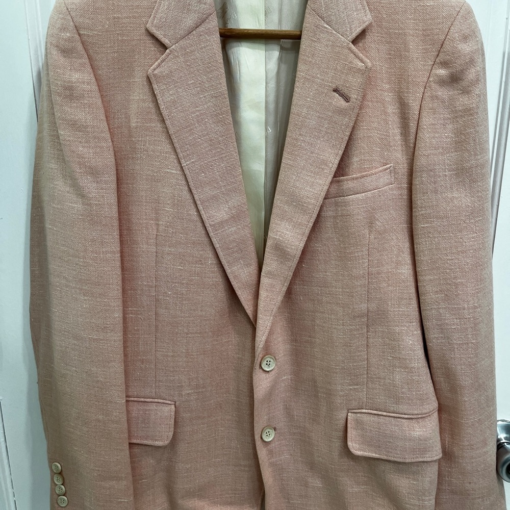 Daks Pink Woven Vintage Sport Coat Jacket Sz 38R